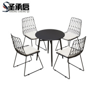 圣承启 室外桌椅 黑色一桌四椅 套