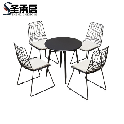 圣承启 室外桌椅 黑色一桌四椅 套