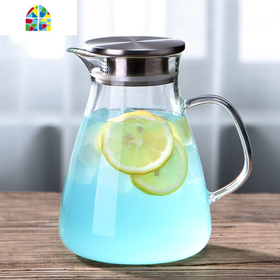 冷水壶玻璃可高温防爆大容量家用套装凉开水壶凉水杯凉水壶 FENGHOU 冰凌壶1800ML+冰晶杯*2+日式茶盘