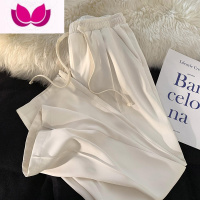 七斓bv薄荷绿日系慵懒坠感裤子男夏季薄款冰丝垂感潮流百搭情侣休闲裤