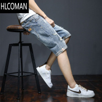 HLCOMAN夏季2024新款牛仔短裤男士薄款宽松潮牌休闲五分裤夏天百搭中裤子