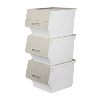 茶花 塑料衣物收纳箱棉被整理箱34L3个装 990141*1