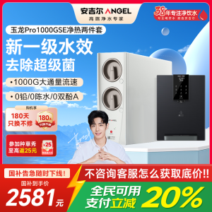 安吉尔家用净水器母婴直饮机纯水直饮式净水机5年长效RO反渗透厨下式过滤器玉龙Pro1000GSE+Y3611管线机