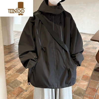 YANXU冲锋衣外套男2023新款潮牌美式机能工装感衣服夹克男装