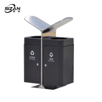 斯赞 镀锌板分类垃圾箱 两分类60*35*92cm 个