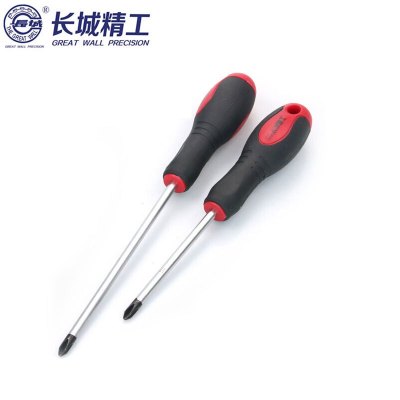 长城精工 S2双色橡塑柄螺丝刀 十字螺丝批 家用起子改锥 5*125mm 272655 2把(4把起订)