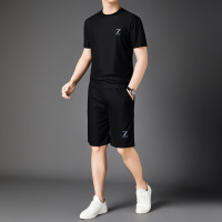 夏季新款男士短袖恤短裤套装宽松夏天休闲运动两件套中青年潮流