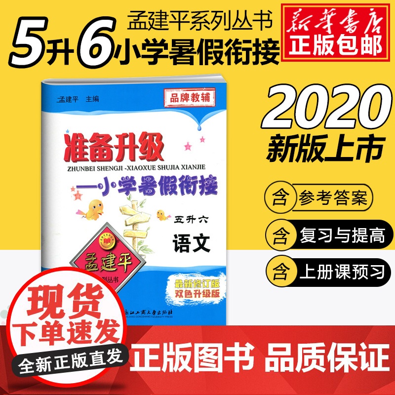 2020孟建平准备升级小学暑假衔接五升六语文5升6暑假衔接教材小学生暑假作业本练习册暑假培训辅导资料书五年级升六年级