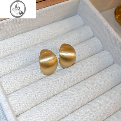 JiMi耳环2023年新款潮轻奢小众设计高级感法式气质圆脸耳钉饰坠圈