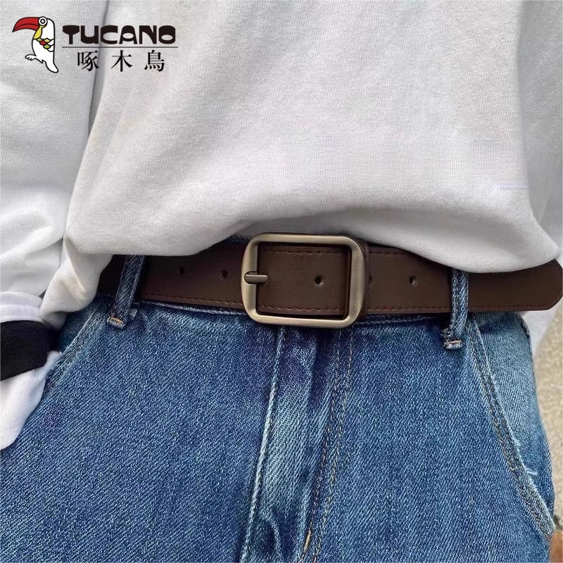 啄木鸟ins复古腰带男女简约百搭韩版学生休闲针扣皮带装饰牛仔裤