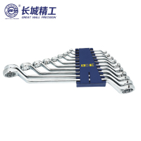 长城精工 6件套公制平板镜抛双梅板手组套 扳手套装 5.5*7-22*24mm 322106 1套