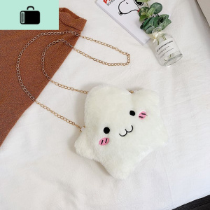 2019新款软萌妹毛毛绒幸运星卡通小包包少女学生斜挎包迷你可爱潮NEW LAKE女斜挎包