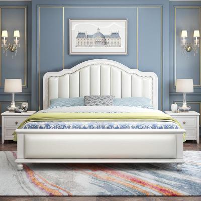 美式实木床1.8米轻奢双人床主卧1.5M欧式公主床 现代简约储物婚床