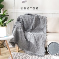 家柏饰(CORATED)沙发巾全盖布北欧沙发垫套毯冬季加厚弹力通用懒人沙发罩 岩灰色T型格 90*90cm
