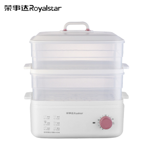 荣事达皇家三层电蒸锅ZG081B 24-30cm大口径旋钮定时五档蒸汽烹饪神器