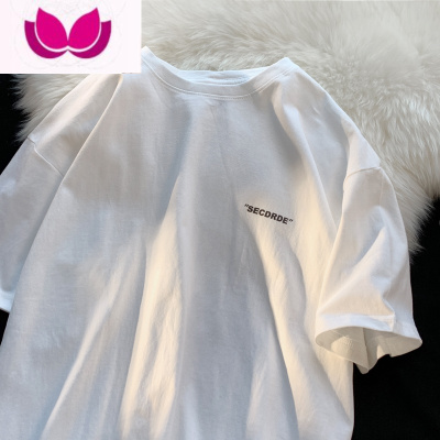 七斓小字母短袖t恤男简约夏季半袖ins潮流打底衫百搭宽松圆领体恤