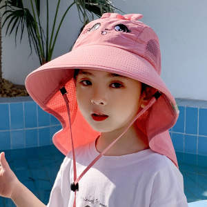 儿童防晒帽男女童2026年夏季防紫外线宝宝太阳帽春秋渔夫帽遮阳帽