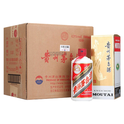 茅台(MOUTAI)贵州茅台 酱香型白酒 贵州飞天茅台 43度 500ml*6 整箱装