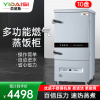 意黛斯(YIDAISI)燃气蒸饭柜YDS-RX-10商用蒸饭车蒸饭箱蒸包机食堂学校餐厅厨房蒸箱蒸柜10盘 天然气/液化气
