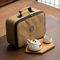苏氏陶瓷(SUSHI CERAMICS)茶具套装豆黄汝窑石瓢壶车载旅行茶具便捷套组