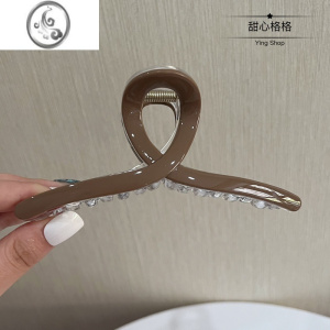 JiMi奶茶系双层13cm~王者一字大号抓夹适合发量多高级感简约鲨鱼夹子