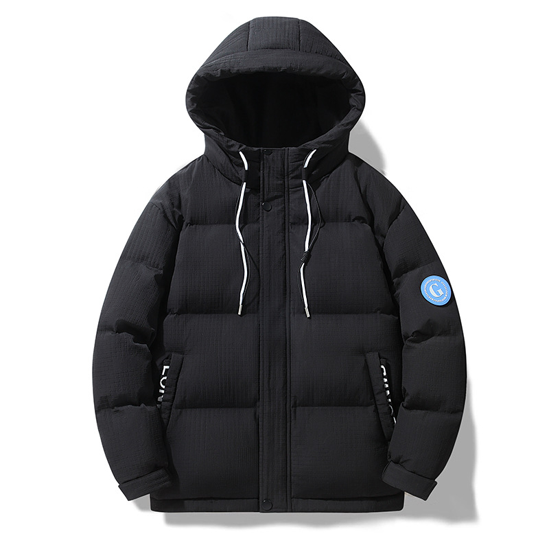 冬季男装羽绒服潮牌情侣纯色加厚保暖男新款白鸭绒连帽面包服外套