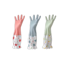 天富星 洗碗手套女冬季洗衣服厨房加厚加绒橡胶乳胶胶皮防水家务手套 副