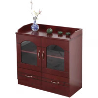 简约现代办公室茶水柜文件柜会议室矮柜油漆实木皮储物柜办公柜