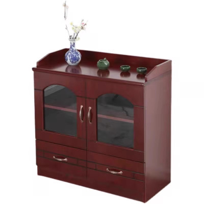 简约现代办公室茶水柜文件柜会议室矮柜油漆实木皮储物柜办公柜