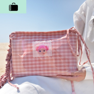原创格子宽带斜挎包女日系小挎包学生复古腋下小方包漂亮的单肩包NEW LAKE 粉红色甜甜派斜挎包女斜挎包 粉红色甜甜派斜挎包