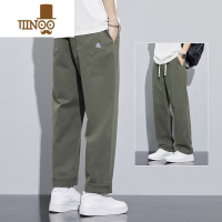 YANXU休闲裤男士夏季薄款宽松直筒美式潮牌阔腿裤工装百搭九分长裤
