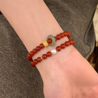 天然红玛瑙珍珠手串显白转运手链女款轻奢小众精致送闺蜜礼物送女朋友老婆情人节七夕生日礼物