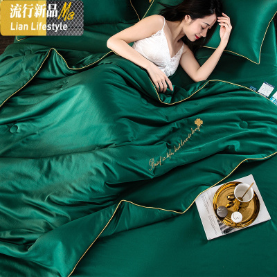 冰丝夏凉被双人夏季可水洗天丝空调被丝滑单人夏被春秋薄被子夏天 三维工匠
