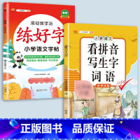 [语文字帖 ]+看拼音写生字词语 三年级下 [正版]衡水体英语字帖练字一年级二年级三四五六上册下册小学生笔画笔顺练字帖每