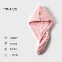 浴帽可爱韩国毛巾帽加厚干发帽女吸水速干包头巾擦头发的 三维工匠 [双层双扣加厚]蓝色