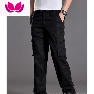 七斓2020新款夏季薄款男士多口袋工装休闲裤男装直筒裤子宽松长裤潮男