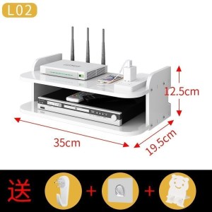 美帮汇路由器收纳盒wifi收纳盒电线收纳插线板收纳盒免打孔机顶盒置物架