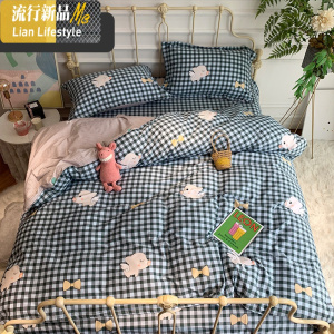 卡通四件套棉棉被套网红宿舍三件套男孩床单可爱儿童床上用品 三维工匠