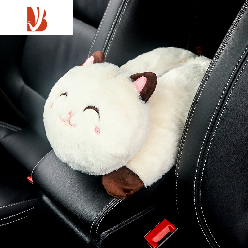 纸袋汽车用品挂式车上车内扶手箱卡通可爱纸巾盒 表情喵抽纸盒(眯眼)