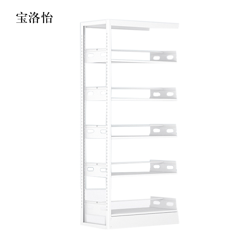 宝洛怡图书馆书架阅览室货架资料档案架钢制书架单面五层副架