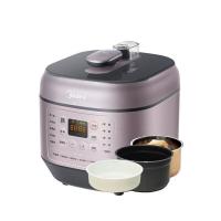 美的(Midea)电压力锅6L双胆大容量多功能少盐提鲜一锅两煮智能预约煲汤煮粥炖肉高压锅 EYL6041 [带蒸格]