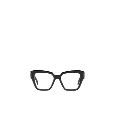 普拉达(PRADA)女士黑色徽标平光镜百搭配饰时尚简约眼镜框潮流单 黑色