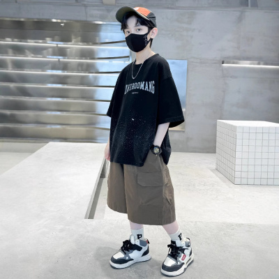 男童夏装套装2025新款儿童夏季衣服洋气男大童运动短袖夏款潮童装