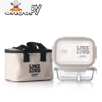 敬平玻璃饭盒保鲜可微波炉加热上班族餐盒带盖学生分隔型便当碗保鲜盒