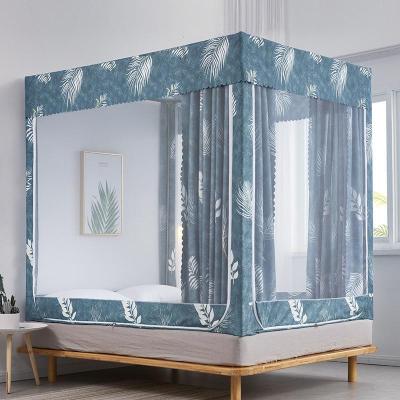 美帮汇全封闭式坐床防摔蚊帐床帘一体式1.5m床1.8床幔拉链方顶1.2米家用