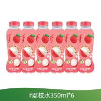 泰国进口if荔枝水(含芦荟果肉)荔枝味0脂肪果汁饮料350ml*6瓶