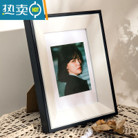 敬平木质相框摆台6寸7寸8寸定制洗照片做成画框放大挂墙儿童摆件相册 双色黑白 8开挂墙[26.5*38]