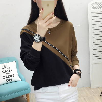 恋名媛2020年新款秋冬装加绒加厚卫衣女宽松韩版女士长袖T恤大码上衣服S大码女装