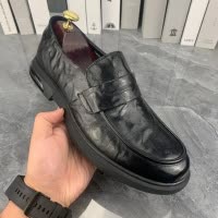 休闲皮鞋男2025新款春季英伦真皮一脚蹬乐福男鞋子增高软底豆豆鞋