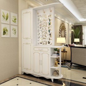 欧式入户玄关屏风鞋柜厅玄关隔断柜酒柜双面简约客厅屏风装饰柜